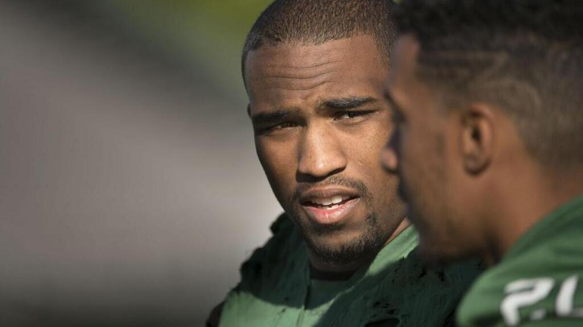 Linebacker Darnell Sankey, shown during a practice at Sac State in April 2015, is the first consensus All-American in the school’s Division I-AA and Football Championship Subdivision history.