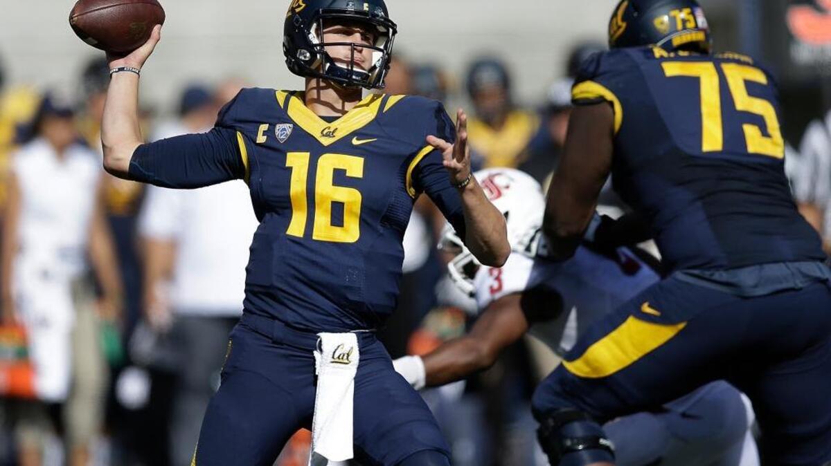 
Cal quarterback Jared Goff passes against Washington State on Oct. 3 in Berkeley.
