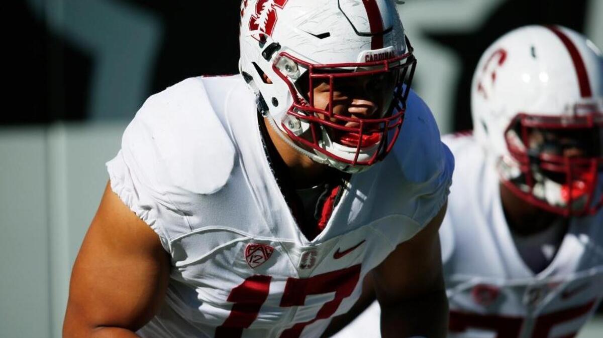 Stanford Cardinal defensive end Brennan Scarlett (17) plays in the first half against Colorado on Nov. 7, 2015, in Boulder, Colo.