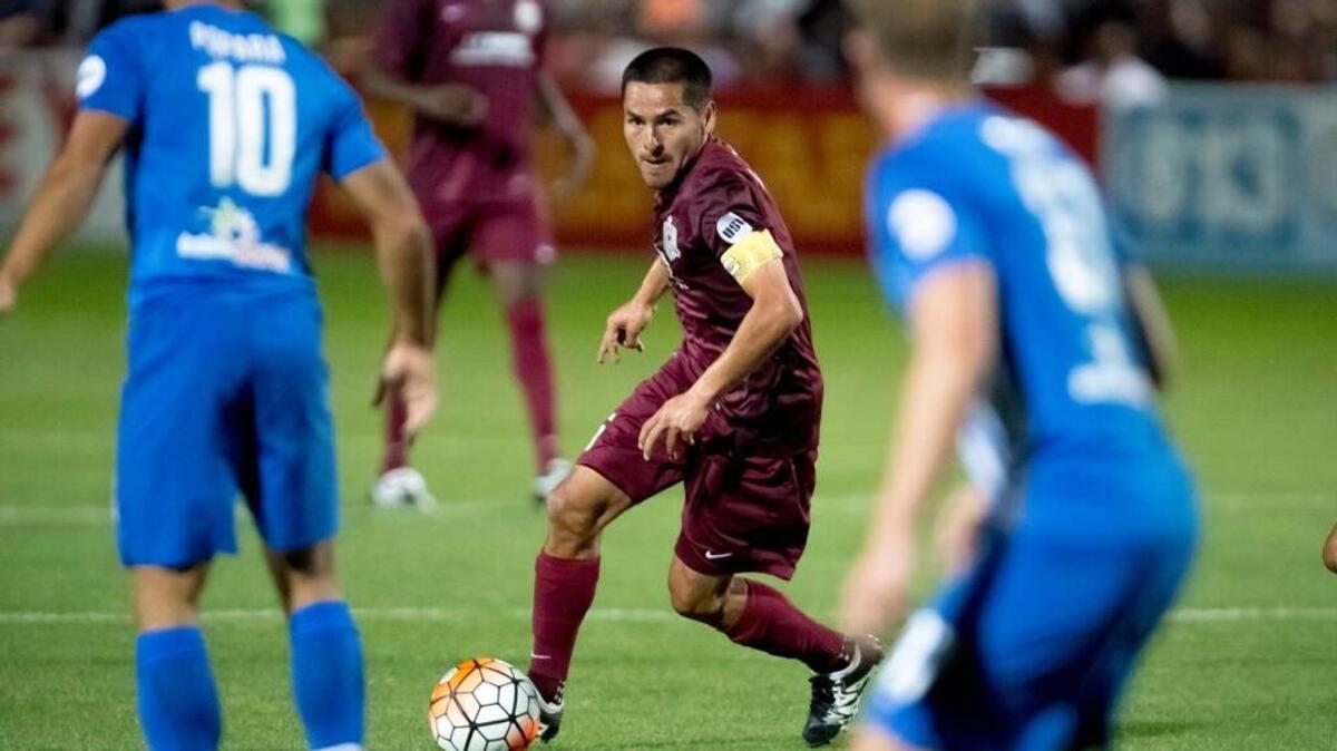 Republic FC’s Danny Barrera has told his team not to overlook Wednesday’s foe. “I’ve told the guys that these players have nothing to lose. They are hungry, have regular jobs and want nothing more than to get the opportunity to be able to play soccer for a living.” ... Barrera (5), move the ball upfield during second half action in its USL match against the Orange County Blues FC at Bonney Field, Saturday, April 30, 2016 in Sacramento.