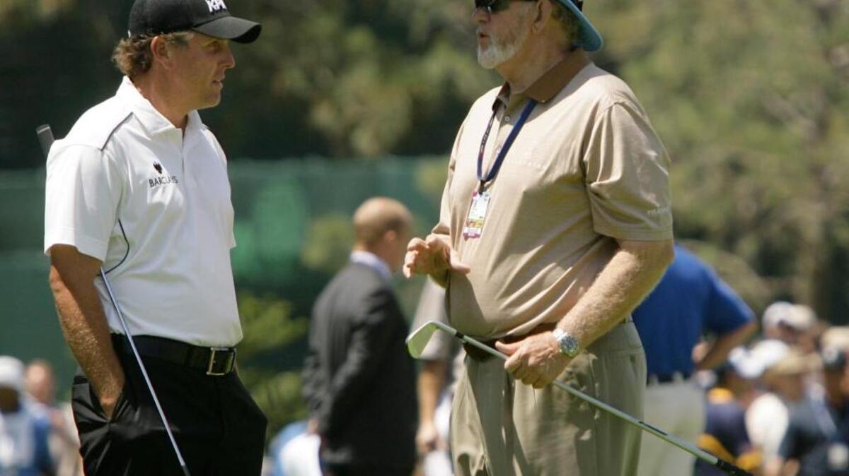 Teaching icons such as Dave Pelz (right) and Hank Haney as well as playing and broadcast legend Johnny Miller will be on hand for the annual Haggin Oaks Golf Expo. ... Phil Mickelson, left, talks to Pelz, his putting coach, while practicing for the US Open at Torrey Pines Golf Course on Wednesday, June 11, 2008 in San Diego.