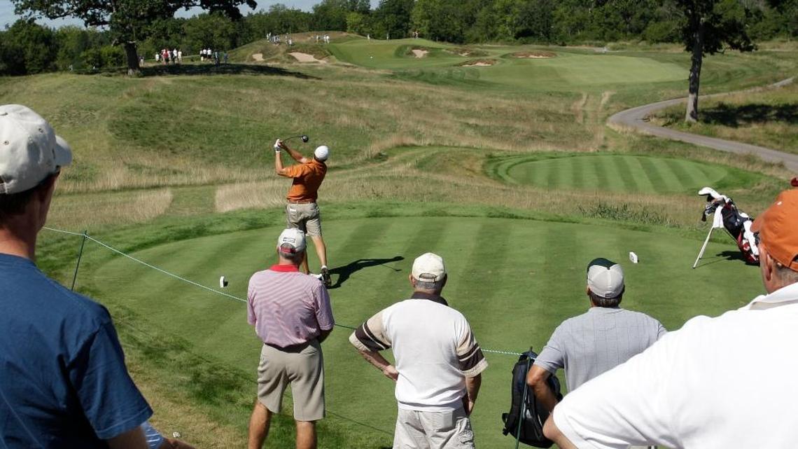 Golfers play in the U.S. Amateur at Erin Hills in 2011. Next week, the course will host the U.S. Open. Sacramento native Cameron Champ has qualified to play in the major.