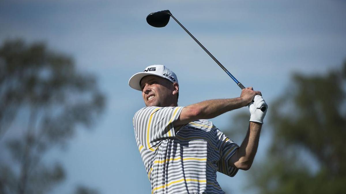 Former Fresno State golfer Kevin Sutherland, seen in a file photo, won the Charles Schwab Cup Championship Monday in Phoenix on the ninth playoff hole.