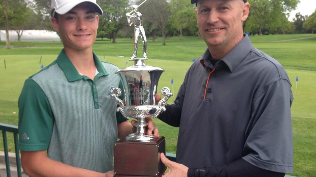 Chris Johnson, right, partnered with Devyn Fitchhorn, to win the Sacramento City Four-Ball Championship last weekend at soggy Bing Maloney. The pair won 6-and-5 in a title-match thumping of defending champions Tommy Semereaux and Ryan Wilson.