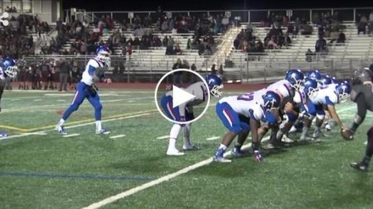 A screen grab from the Folsom vs. Woodcreek football game.