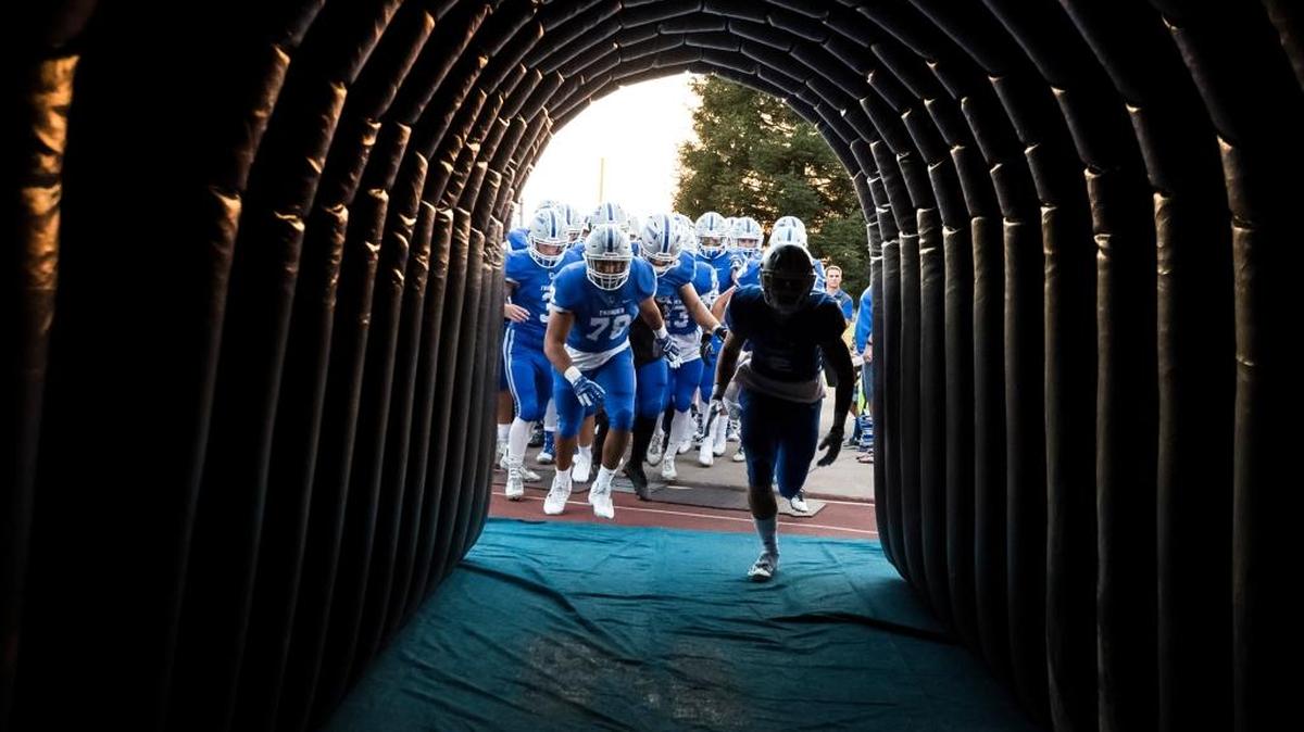 The Rocklin Thunder enter the tunnel before their game against the Whitney Wildcats on Friday, Sept. 9, 2016, at Rocklin High School.
