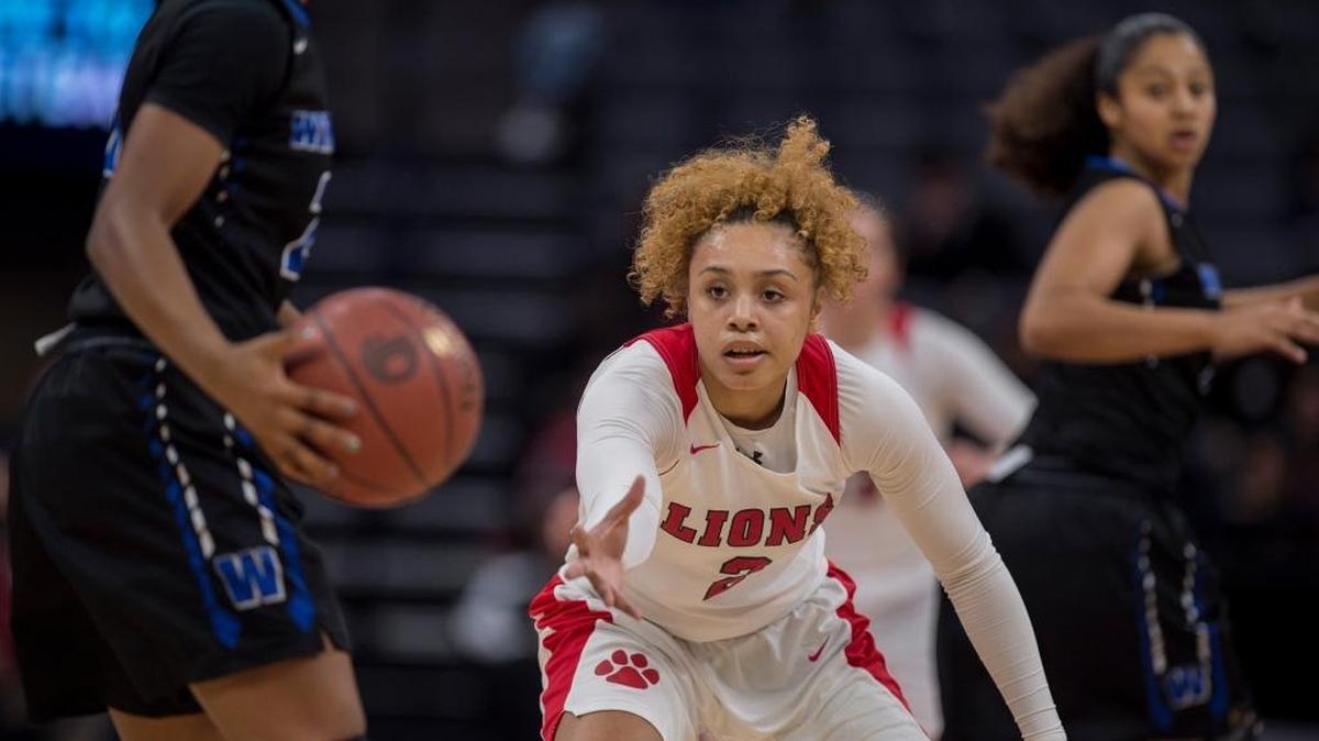 McClatchy’s Courtesy Clark defends against Windward of Los Angeles in the CIF State Division I title game March 24 at Golden 1 Center.