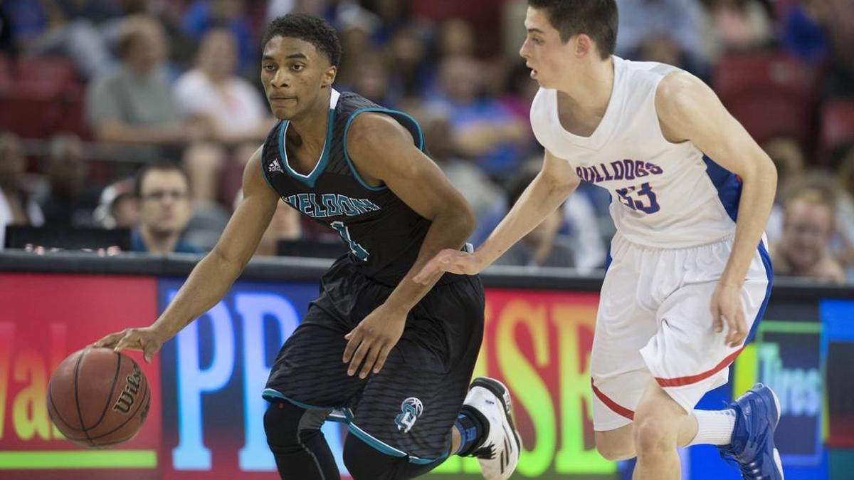 Guard Elishja Duplechan, right, is a reason Sheldon is favored to win a stacked Delta League. ... Duplechan is guarded by Folsom’s Alec Andrews during the Sac-Joaquin Section Division I Championship at Sleep Train Arena, Saturday, March 7, 2015, in Sacramento.