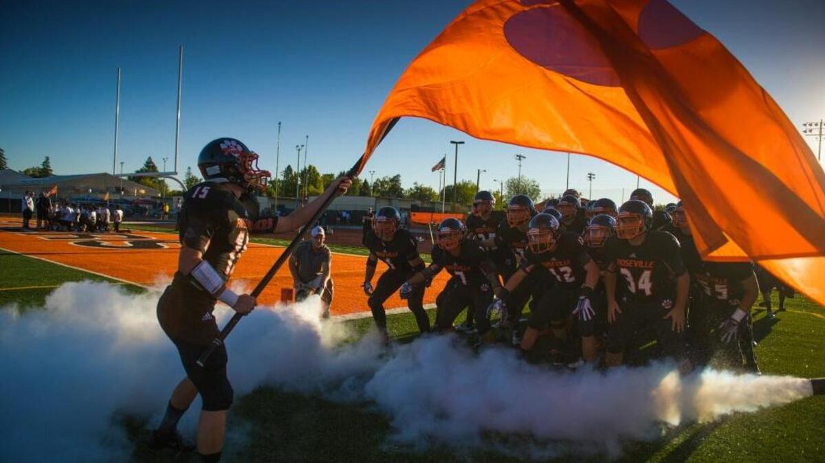 The Roseville High School football won its first game of the season with the help of 305 rushing yards from Alex Evans.