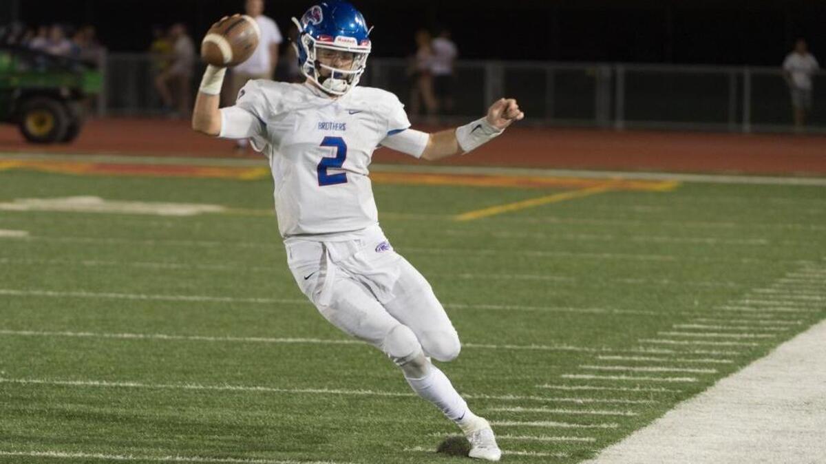 Christian Brothers quarterback Gunnor Faulk has broken the Falcons’ single-season touchdown mark – and still has two regular-season games to play.