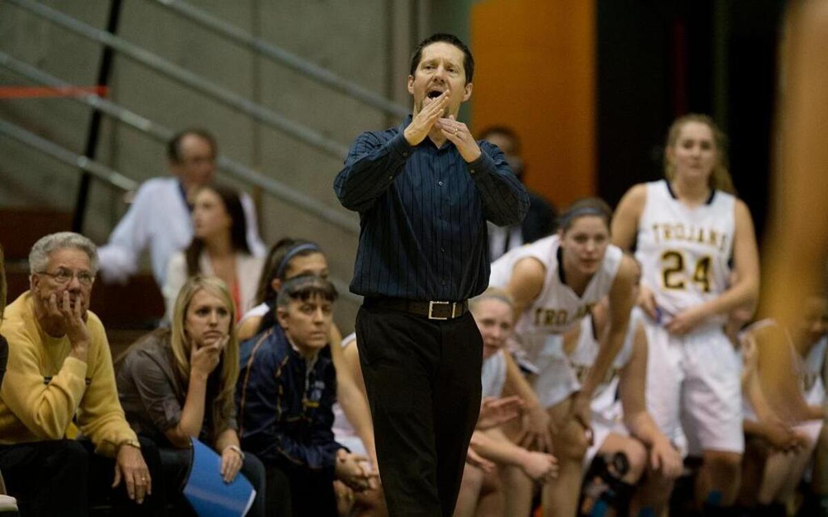 Oak Ridge High girls basketball coach Steve White calls timeout during the second quarter of a Sac-Joaquin Section Division I semifinal against Kennedy on Feb. 28, 2013 at the Spanos Center in Stockton.