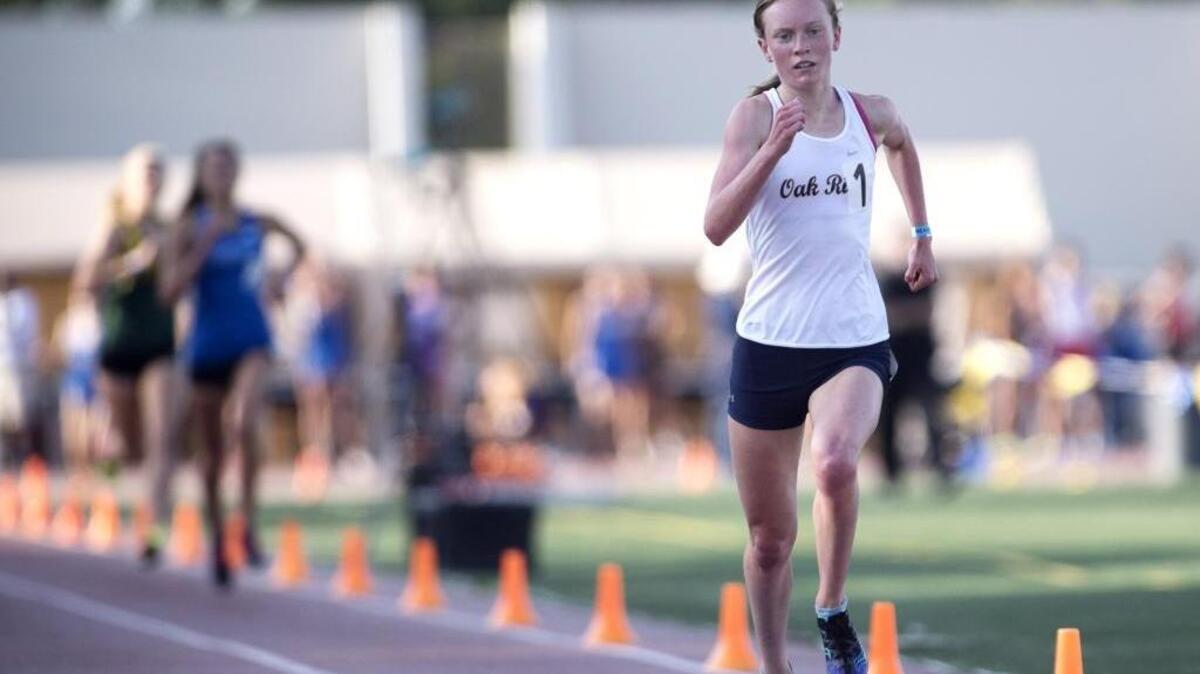 Oak Ridge’s Maddy Denner runs in the 1,600 yard race, winning with a time of 4:49.84 during the Sac-Joaquin Section Track and Field Championships in Elk Grove, Calif., on Friday, May 26, 2017. Denner won again during the CIF State meet in Clovis, Calif., on Saturday, June 3, 2017.