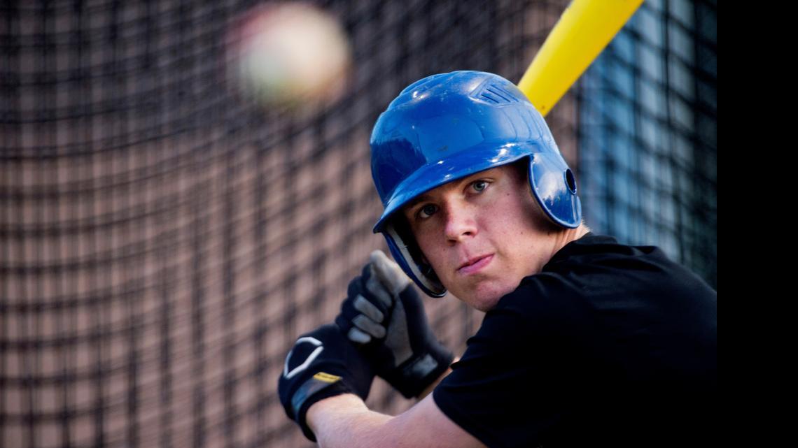 
El Dorado High School baseball player Matt Smith at practice, Monday May 11, 2015. 
