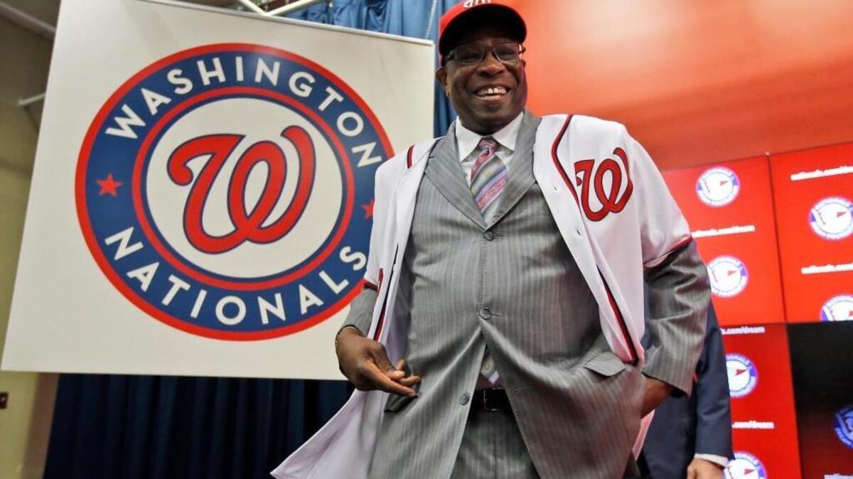 Dusty Baker is introduced as the manager of the Washington Nationals during a news conference on Thursday, Nov. 5, 2015 in Washington.