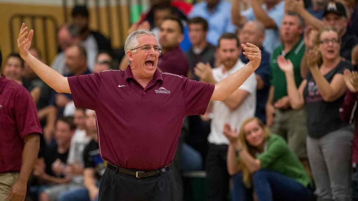 Coach Paul Hayes’ boys basketball team is ranked No. 5 in The Bee’s top 20 and the Timberwolves are riding a five-game winning streak. ... Hayes asks an official for an explanation during a CIF Sac-Joaquin Section Playoff game against De La Salle High School of Concord on Tuesday, March 17, 2015 in Concord.