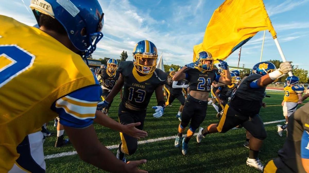Del Campo takes the field before facing Monterey Trail last season.
