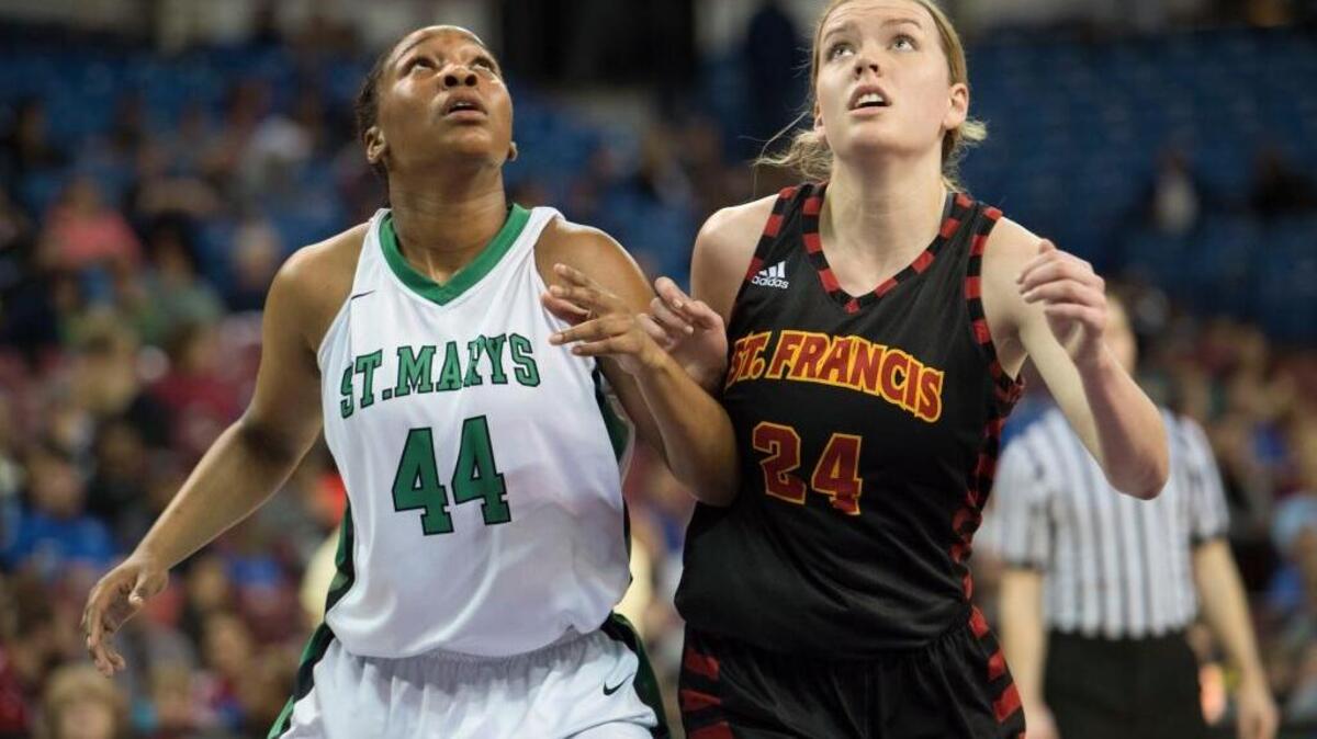 The girls basketball teams from St. Mary’s High School, left, and St. Francis, will play in this week’s Northern California Regional Championships. St. Mary’s is the top seed in the Open division, and St. Francis is No. 1 in Division I. ... The Rams and Troubadours met in the Sac-Joaquin Section Division I final on Saturday, March 5, 2016. St. Mary’s won 94-58.