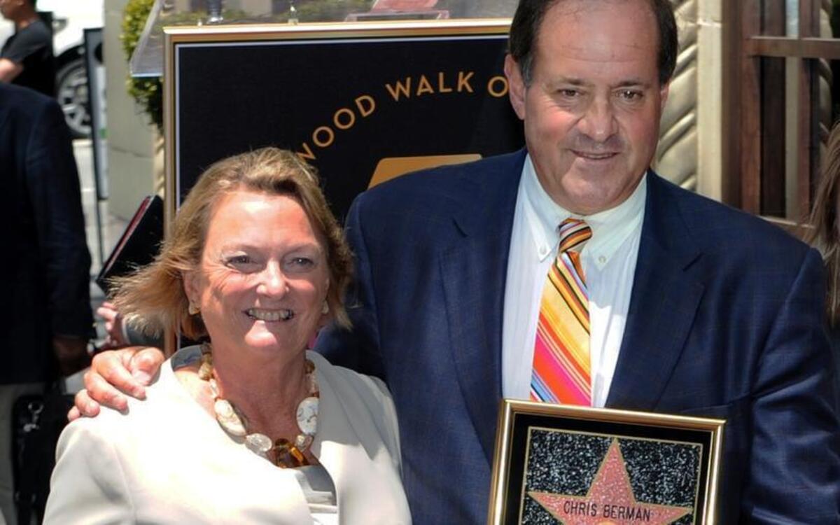 ESPN sportscaster Chris Berman stands with his wife, Katherine, upon receiving his star on the Hollywood Walk of Fame on May 24, 2010, in Los Angeles. Katherine Berman died in a car crash Tuesday in Connecticut. She was 67.