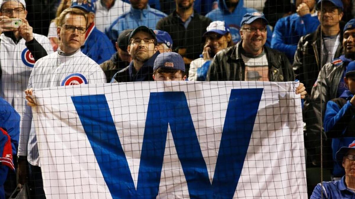 Chicago Cubs Fans celebrate after Game 6 of the National League Championship Series against the Los Angeles Dodgers, Saturday, Oct. 22, 2016, in Chicago. The Cubs won 5-0 to win the series and advance to their first World Series since 1908.