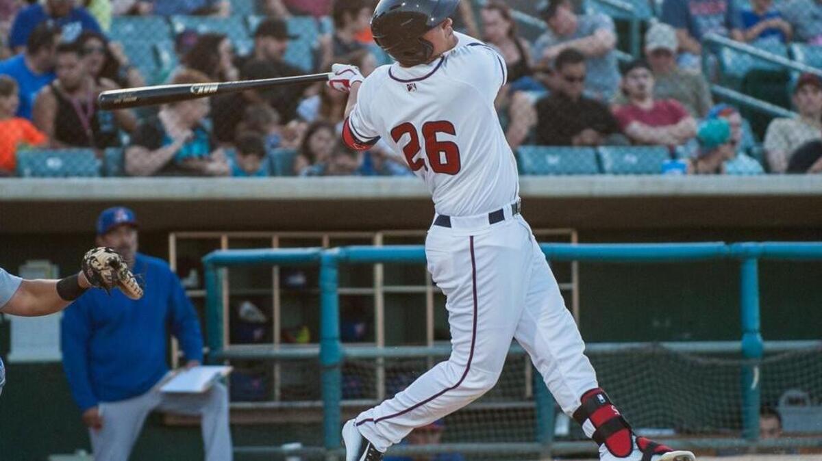 
Elk Grove native and Astros prospect J.D. Davis hits a two-run home run in the fifth inning Aug. 9 for the Lancaster JetHawks in an 8-0 win against the High Desert Mavericks.
