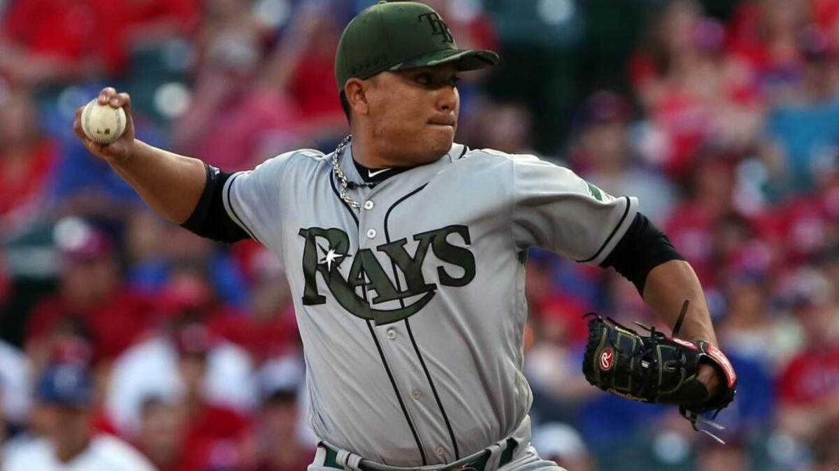 Tampa Bay Rays pitcher Erasmo Ramirez starts against the Texas Rangers on Monday in Arlington, Texas. Ramirez got the save against the Minnesota Twins on Sunday.