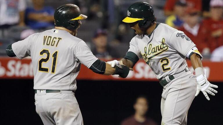 A's overpower Angels for 7-4 victory