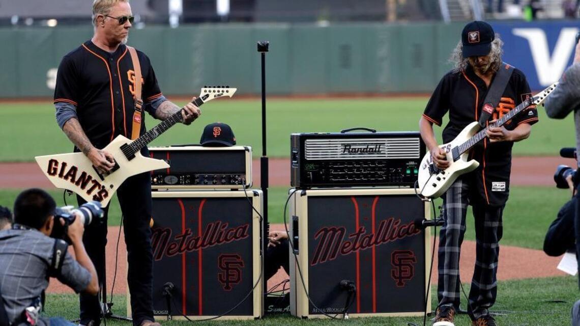 Metallica members perform ‘Star-Spangled Banner’ before Giants-Cubs game