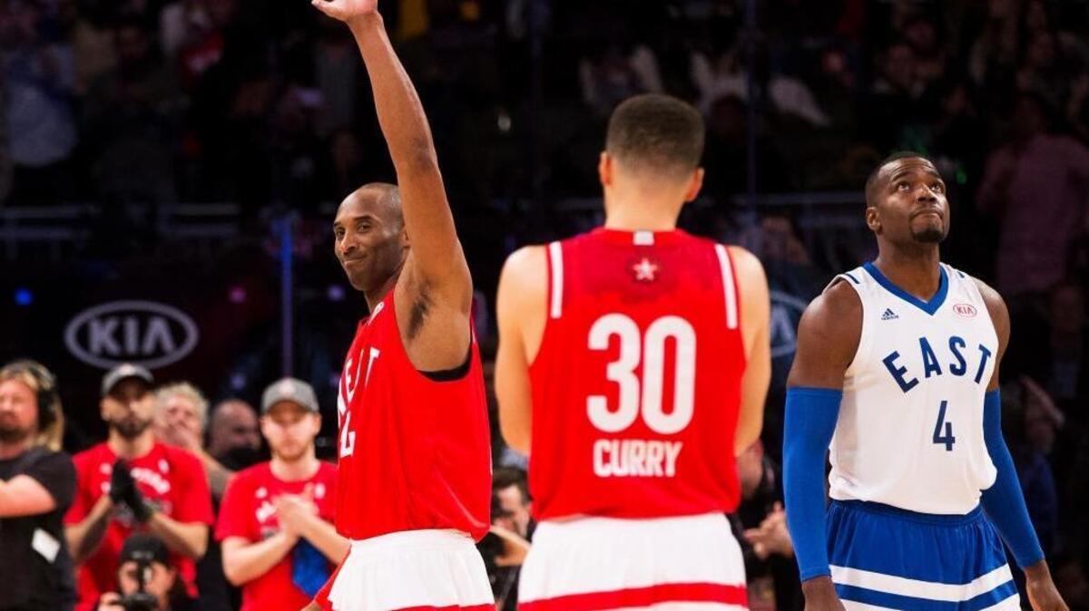 Los Angeles Lakers guard Kobe Bryant waves to the crowd as he leaves the NBA All-Star Game on Sunday, Feb. 14, 2016, in Toronto. This was Bryant’s 18th and final All-Star Game.