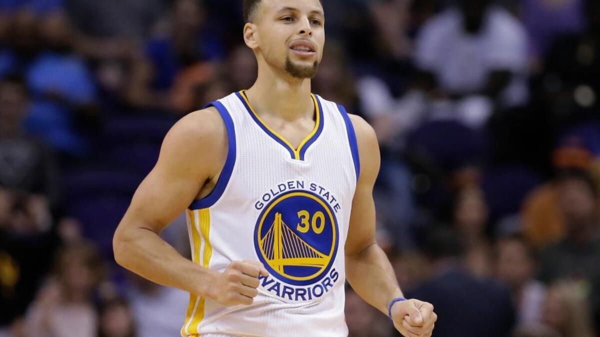 Stephen Curry has helped the Golden State Warriors to a 48-4 record. ... Curry runs downcourt during an NBA basketball game against the Phoenix Suns, Wednesday, Feb. 10, 2016, in Phoenix.