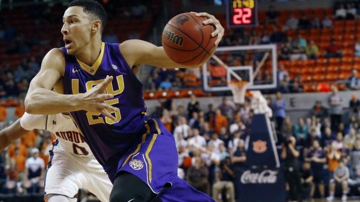 LSU’s Ben Simmons, driving hard against Auburn during the 2015-16 season, was taken with the first pick of the NBA draft by the Philadelphia 76ers on Thursday, June 23, 2016.