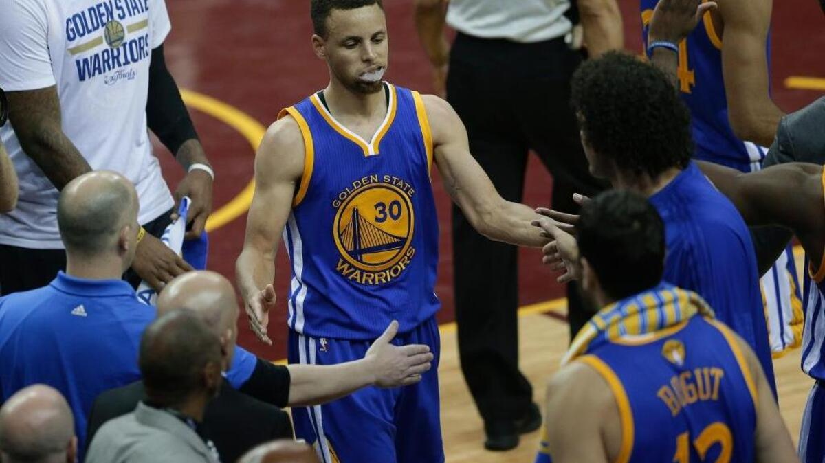 Warriors star Stephen Curry scored 38 points to lead Golden State within a win of the title.