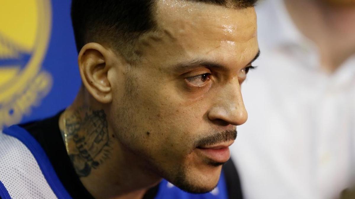Golden State Warriors forward Matt Barnes talks with reporters following practice March 8 in Oakland.