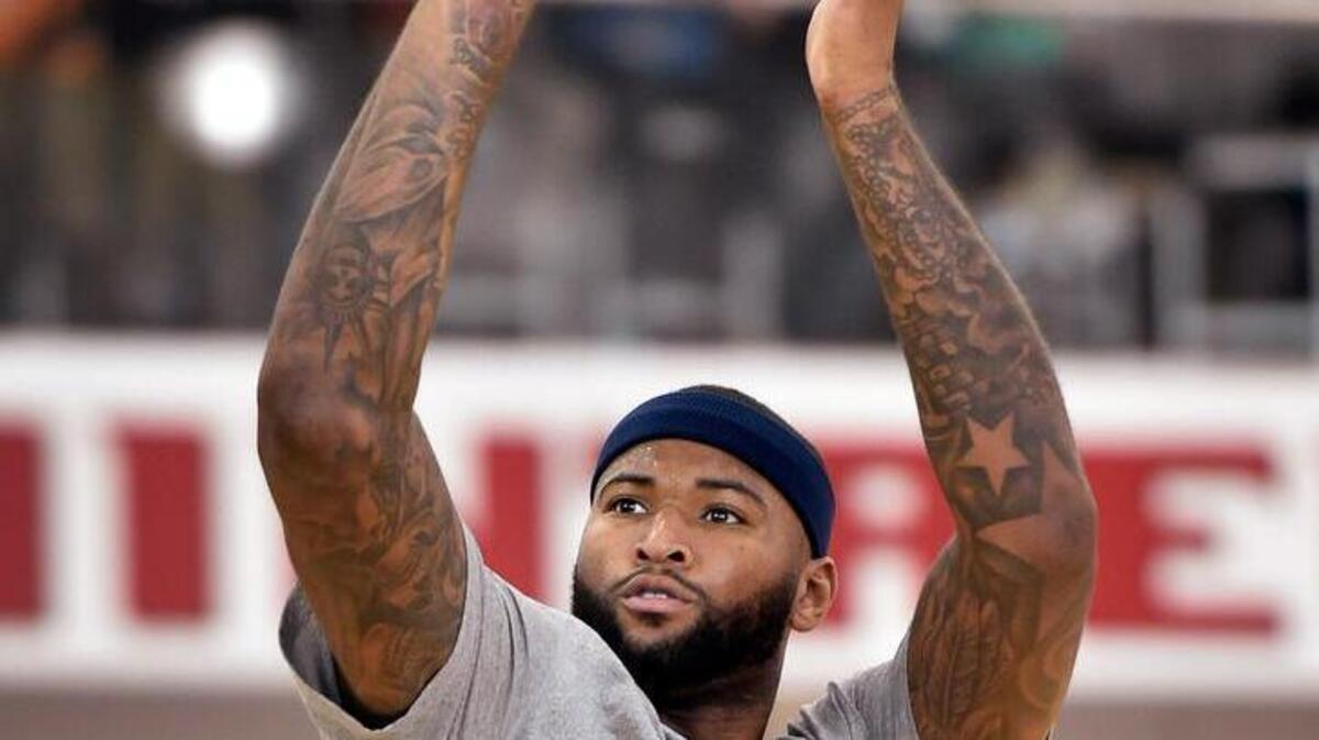 
DeMarcus Cousins shoots Tuesday at the Team USA minicamp in Las Vegas. He sparked the U.S. team in its gold-medal win over Serbia at last year’s FIBA World Cup.
