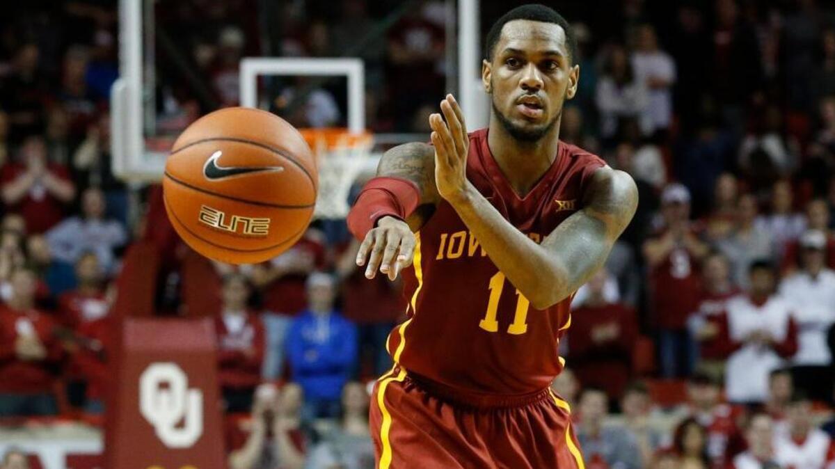 Iowa State point guard Monte Morris passes during a game against Oklahoma on Jan. 21. Morris owns the NCAA record for career assist-to-turnover ratio (4.65-to-1) but is projected to be a second-round pick in the NBA draft.