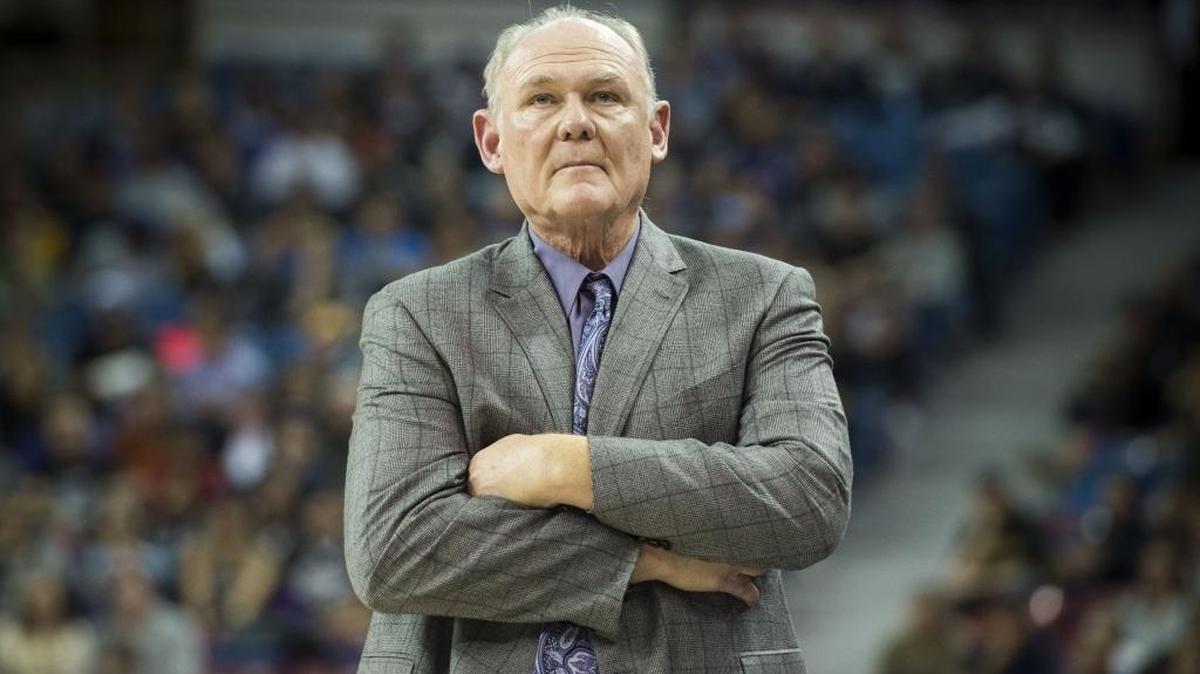 Sacramento Kings head coach George Karl looks at the scoreboard against the Indiana Pacers on Saturday, January 23, 2016 at Sleep Train Arena in Sacramento.