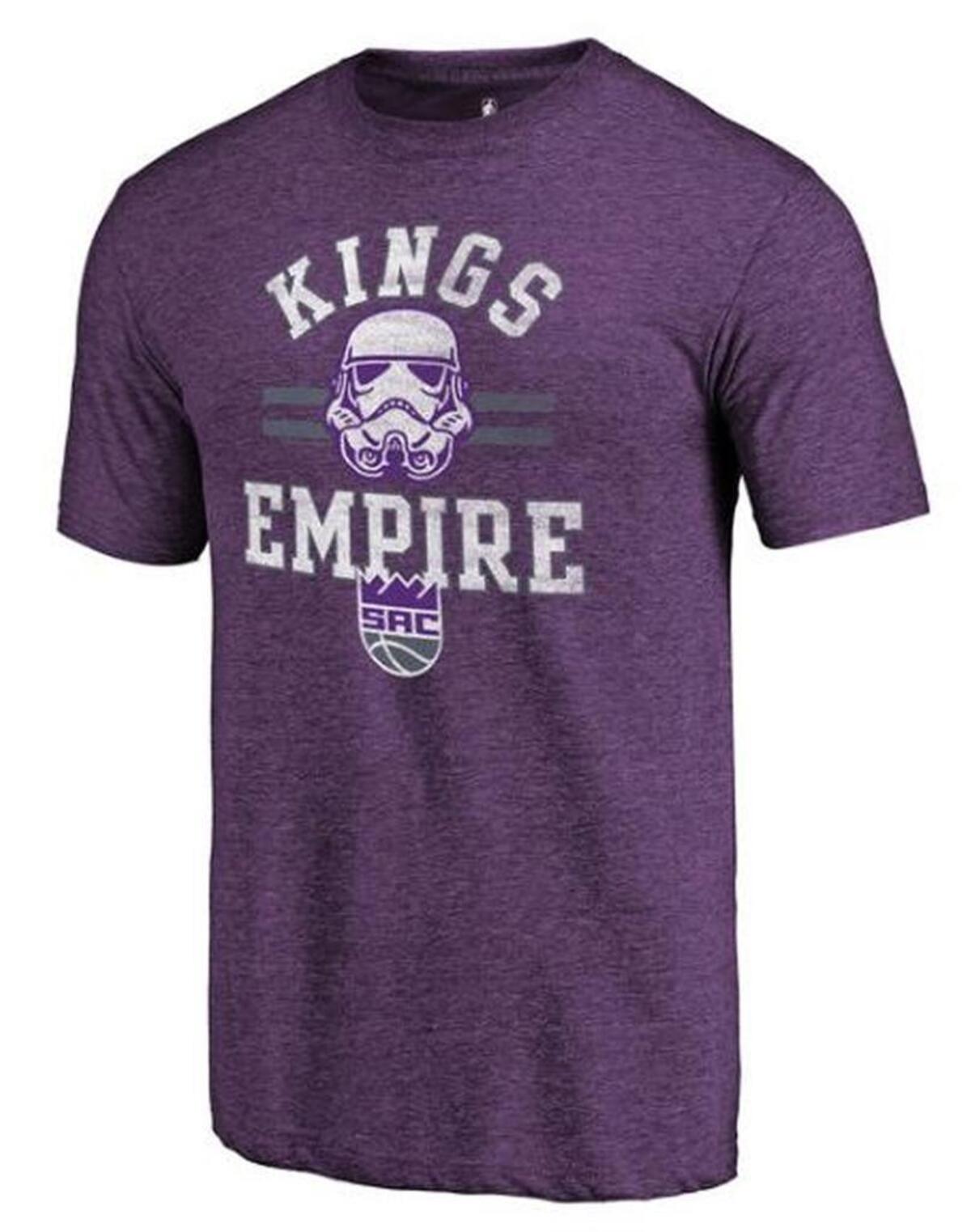 The “Kings empire” design is one of five being offered which feature the NBA team and the “Star Wars” franchise.