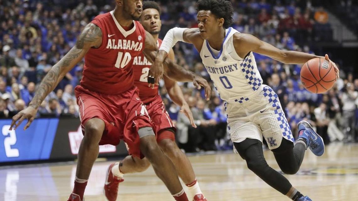 Kentucky guard De’Aaron Fox (0) is meeting with the Sacramento Kings in advance of the NBA Draft on June 22.