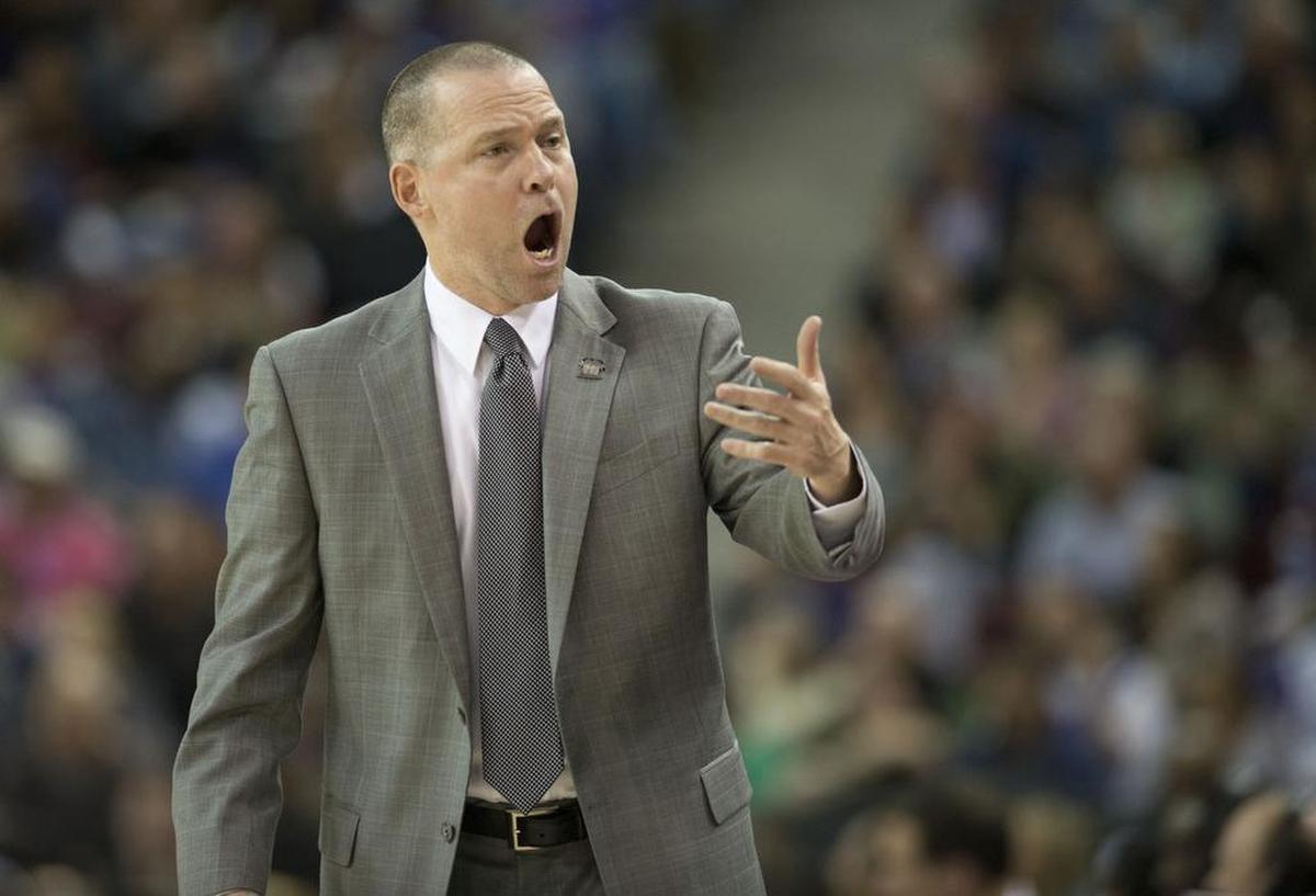 Sacramento Kings head coach Michael Malone reacts to a call against the Memphis Grizzlies in 2014 at Sleep Train Arena. Malone was fired after the Kings started 11-13 in the 2013-14 season.