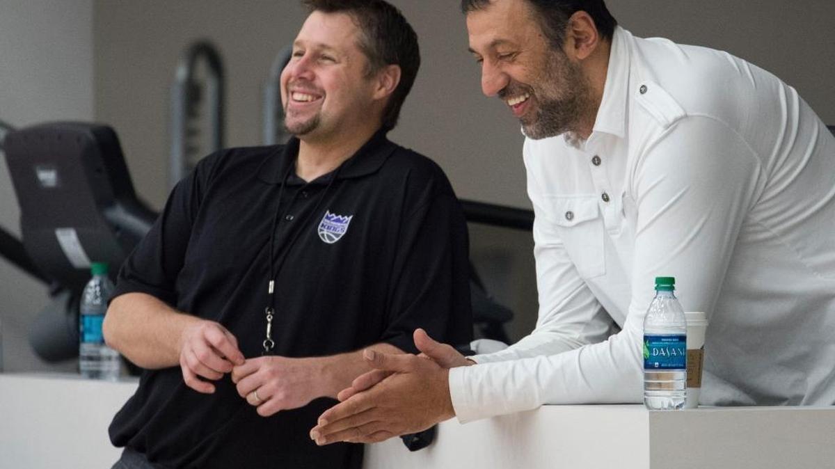 The Kings secured general manager Vlade Divac, right, and coach Dave Joerger through the 2019-20 season.