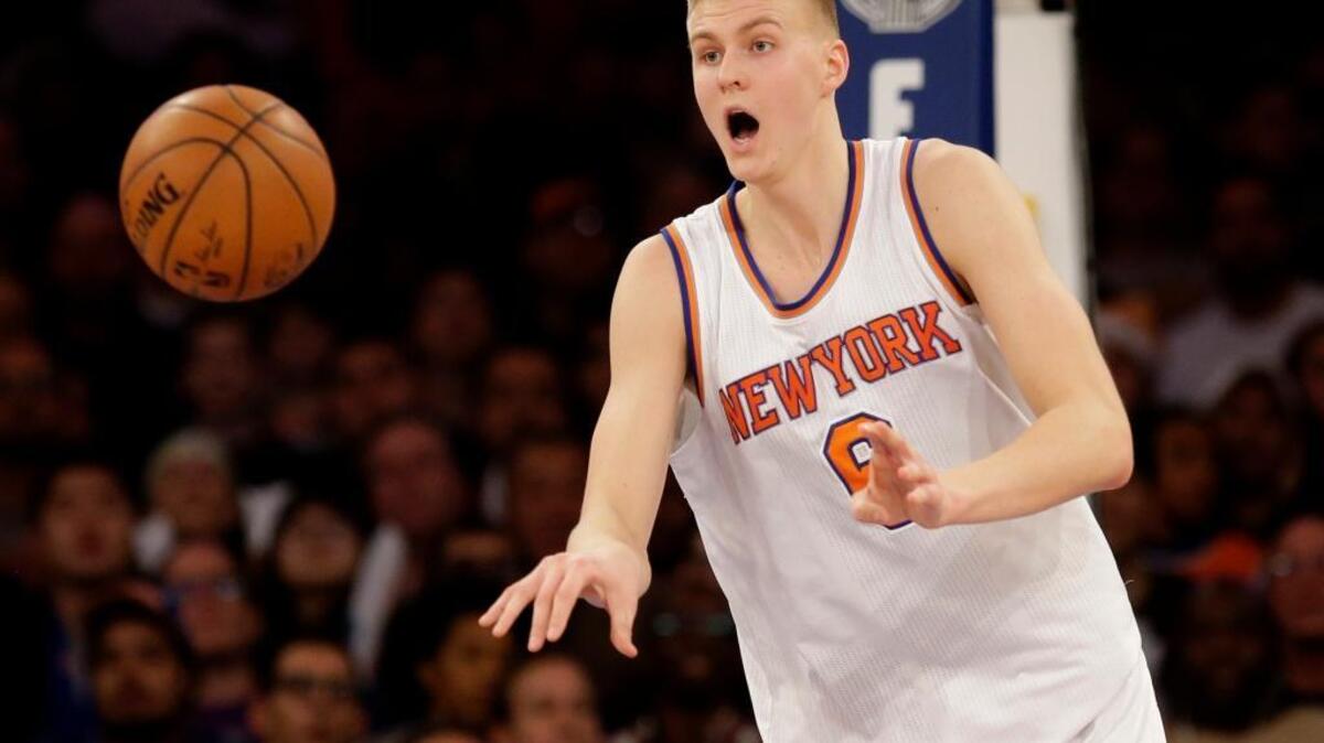 New York Knicks rookie Kristaps Porzingis is averaging 14.6 points and 8.9 rebounds per game this season. The 7-foot-3 power forward is also averaging 1.9 blocks and 1.7 made three-pointers.