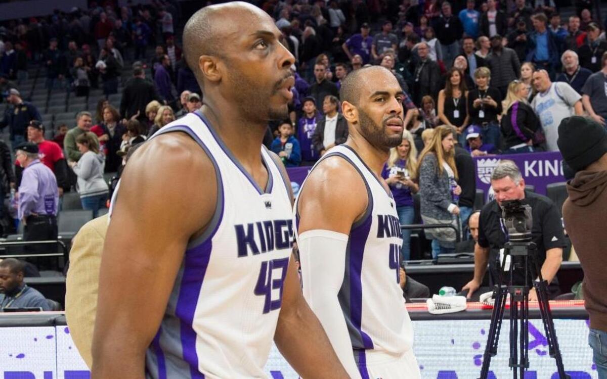 Anthony Tolliver, left, Arron Afflalo and the rest of the Sacramento Kings have found wins hard to come by since the NBA All-Star break. The Kings won their first game back but have lost the next eight.