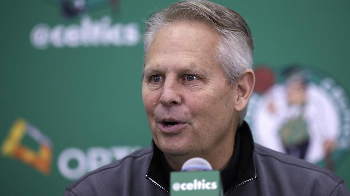 Boston Celtics Danny Ainge at the team's practice facility in Waltham, Mass., Friday, June 23, 2017. With Tatum, a 6-foot-8 small forward, the Celtics get a player who was a polished scoring threat during his lone season at Duke.