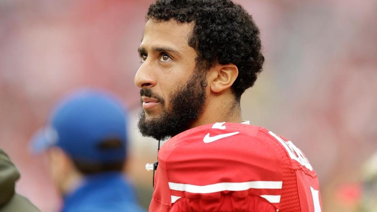 In this Nov. 8, 2015, file photo, San Francisco 49ers quarterback Colin Kaepernick (7) stands on the sideline during the first half of an NFL football game against the Atlanta Falcons in Santa Clara, Calif.