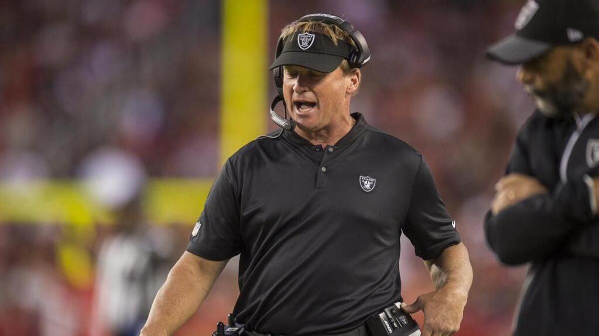 It’s been an interesting return to the sideline for Oakland Raiders coach Jon Gruden who, while trading stars Khalil Mack and Amari Cooper and falling to a 1-7 record, has piled up three first-round draft picks in the 2019 NFL draft.