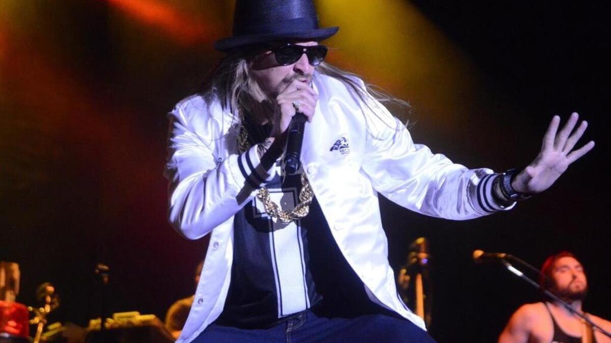 Singer and songwriter Kid Rock performs in May in Somerset, Wis. The rocker on Wednesday again attacked former San Francisco 49ers quarterback Colin Kaepernick during a concert in Michigan for kneeling during the national anthem.
