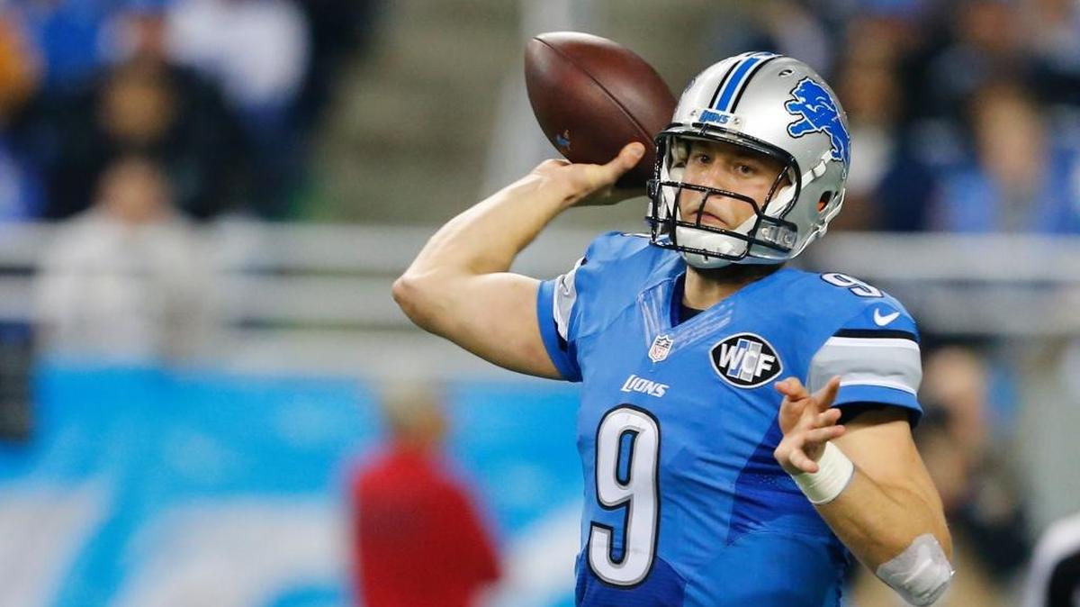 Detroit Lions quarterback Matthew Stafford (9) throws during an NFL football game against the Philadelphia Eagles, Thursday, Nov. 26, 2015, in Detroit. ... Stafford threw for 337 yards and five touchdowns.