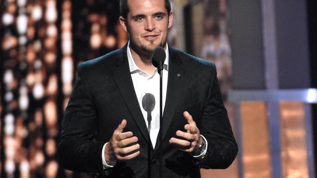 The Raiders are set at quarterback with Derek Carr. Who will become his newest teammate on April 27, when the NFL draft begins?