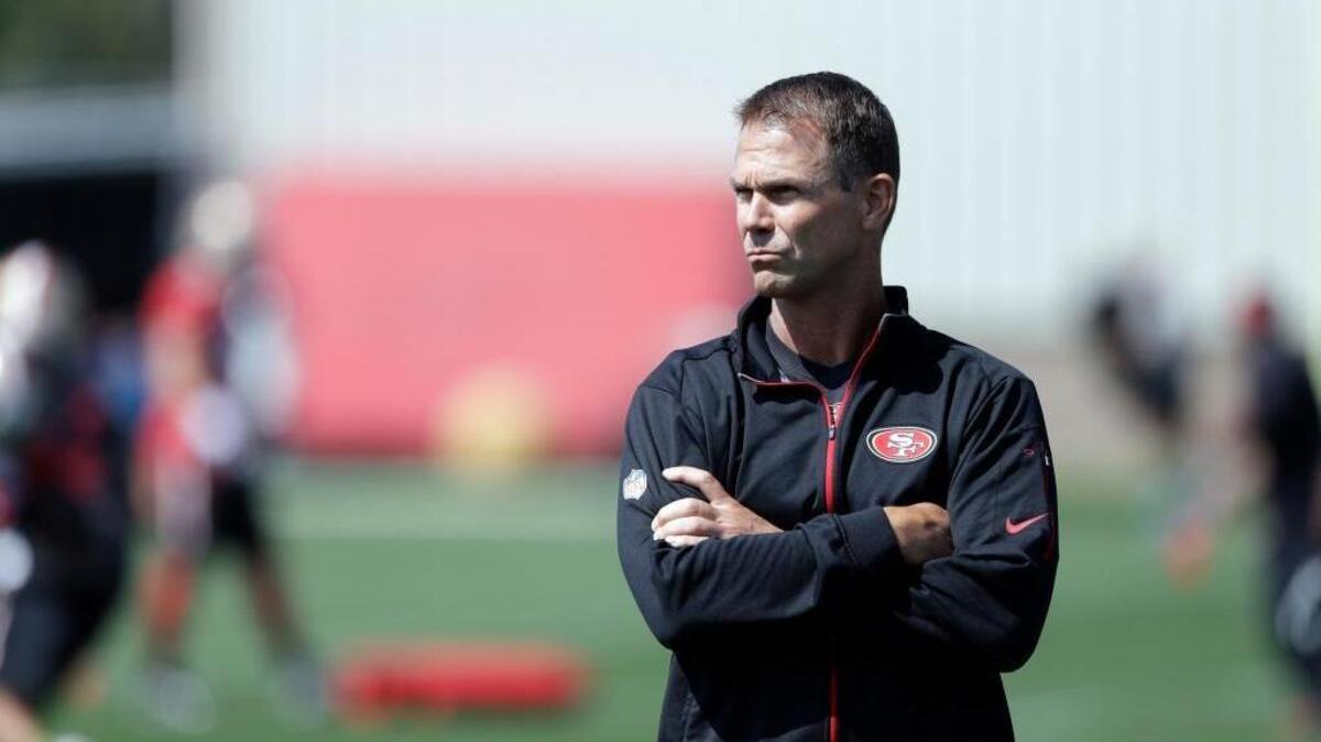 San Francisco 49ers general manager Trent Baalke during NFL football training camp Sunday, July 31, 2016, in Santa Clara, Calif.