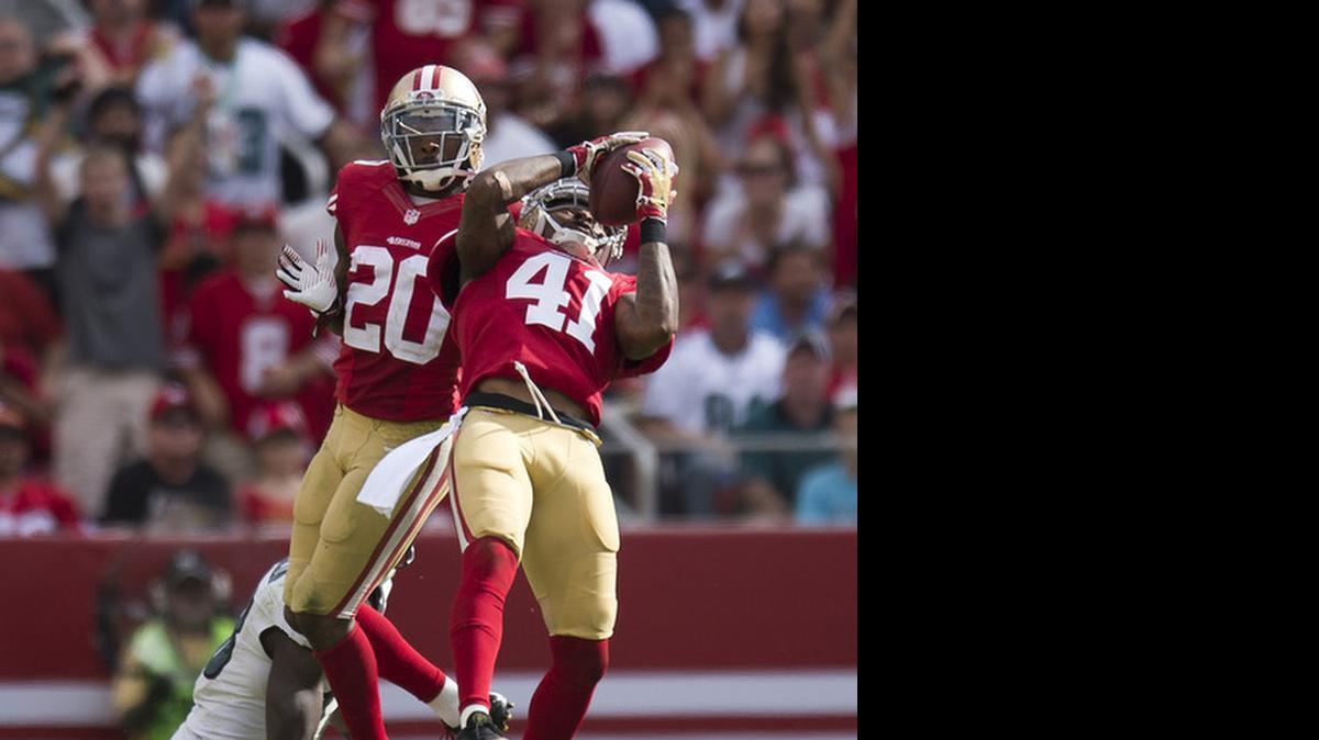 
The 49ers led the NFL in interceptions last year. Safety Antoine Bethea (41) said the goal this season was to keep opposing offenses on their heels with plenty of pre-snap movement.
