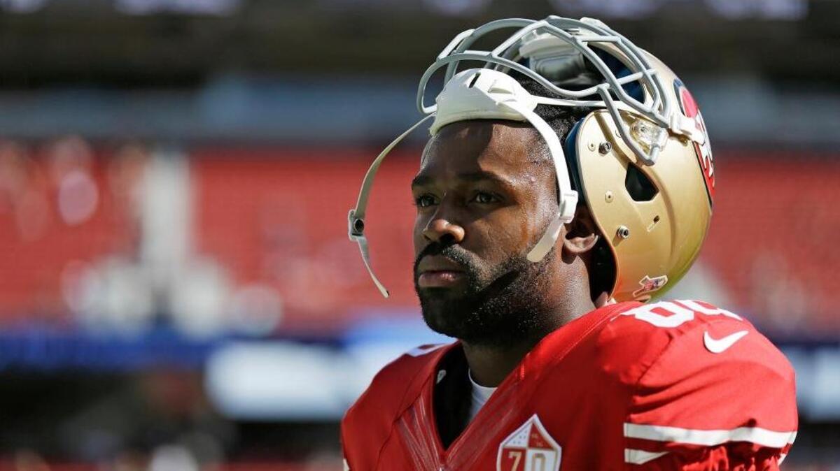 San Francisco 49ers wide receiver Torrey Smith before the start of a game against the New Orleans Saints on Nov. 6, 2016 in Santa Clara.
